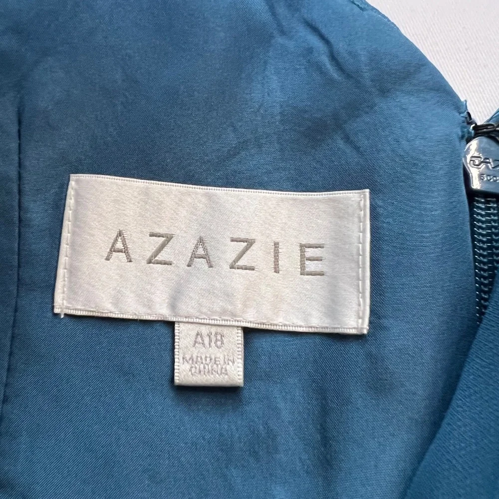NWT - AZAZIE Raychelle Sz A18 Ink Blue Chiffon Bridesmaid Dress - Picture 13 of 15